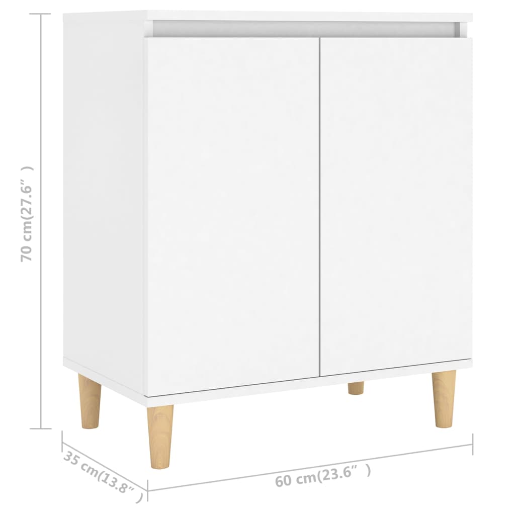 Dressoir met massief houten poten 60x35x70 cm bewerkt hout wit is nu te koop bij PeponiXL, paradijselijk wonen!