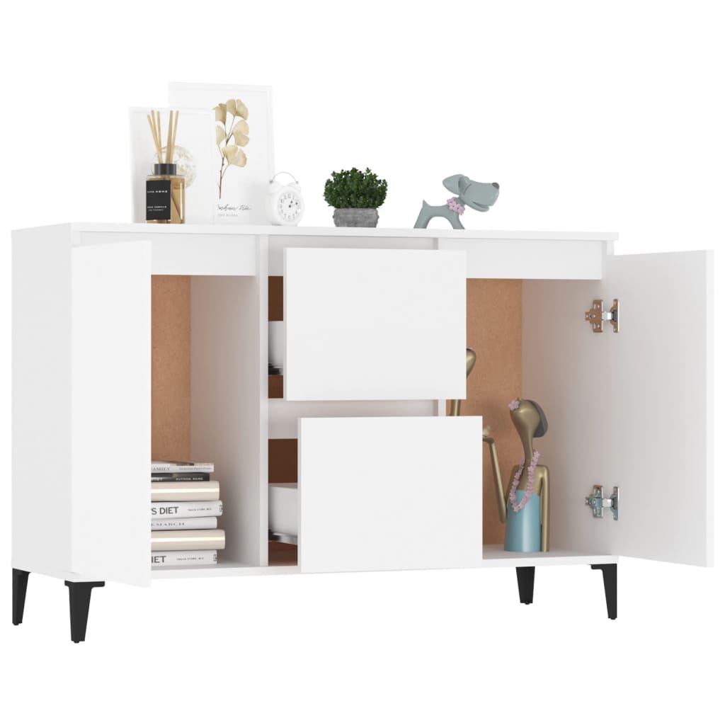 Dressoir 102x35x70 cm bewerkt hout wit is nu te koop bij PeponiXL, paradijselijk wonen!
