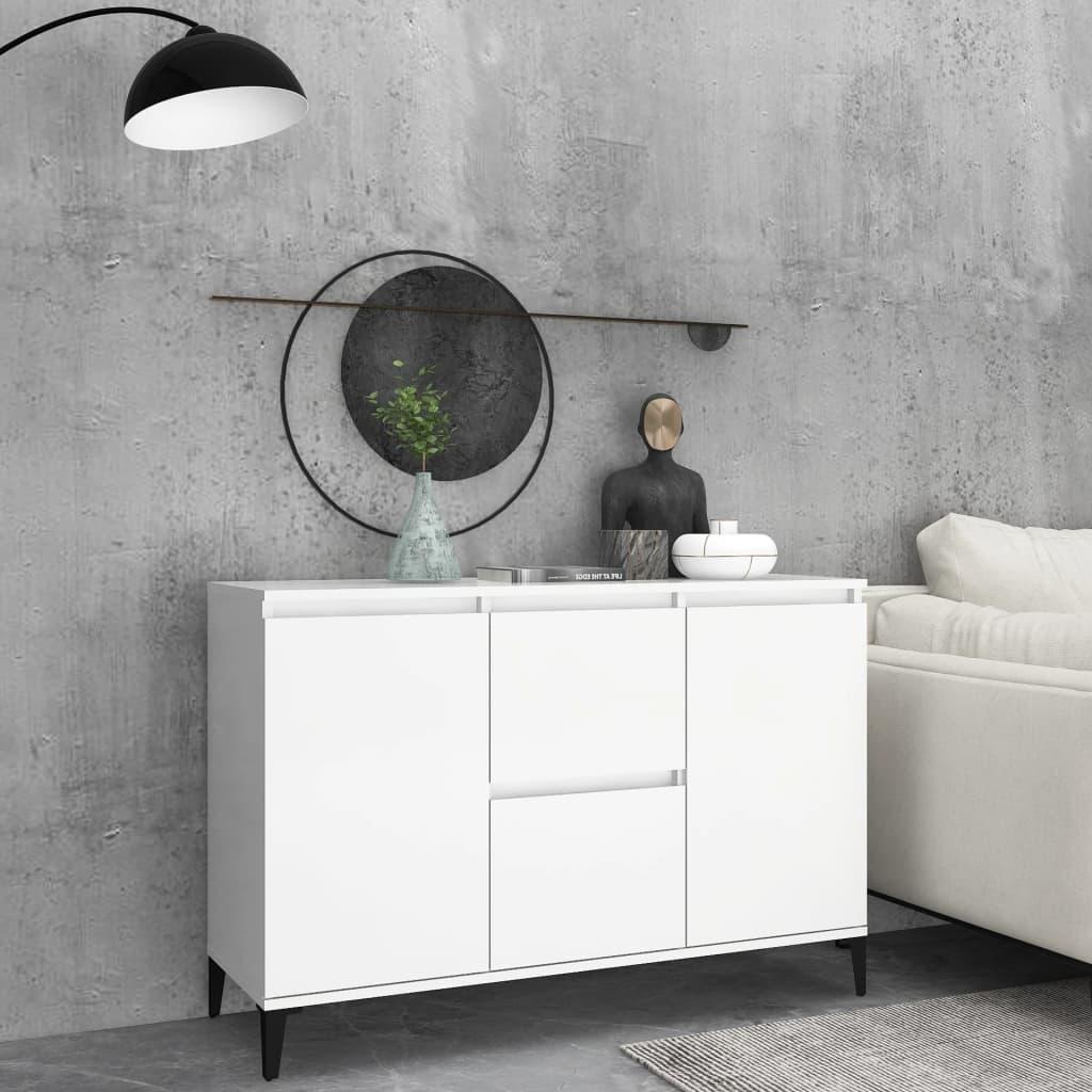 Dressoir 102x35x70 cm bewerkt hout wit is nu te koop bij PeponiXL, paradijselijk wonen!
