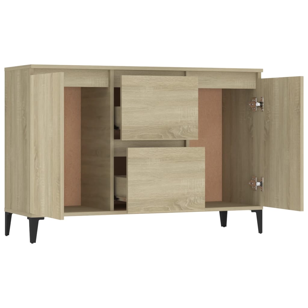 Dressoir 102x35x70 cm bewerkt hout sonoma eikenkleurig is nu te koop bij PeponiXL, paradijselijk wonen!