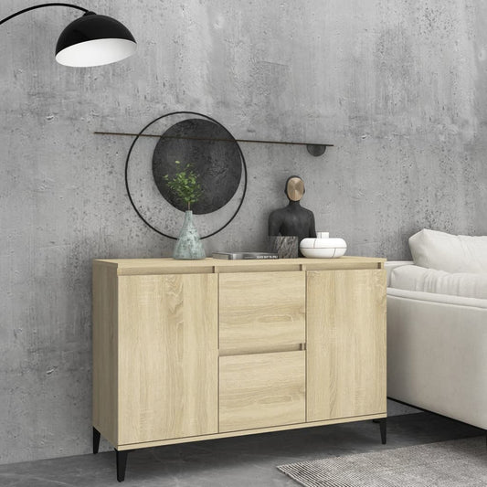 Dressoir 102x35x70 cm bewerkt hout sonoma eikenkleurig is nu te koop bij PeponiXL, paradijselijk wonen!
