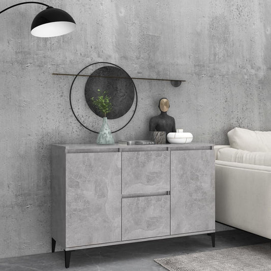 Dressoir 102x35x70 cm bewerkt hout betongrijs is nu te koop bij PeponiXL, paradijselijk wonen!