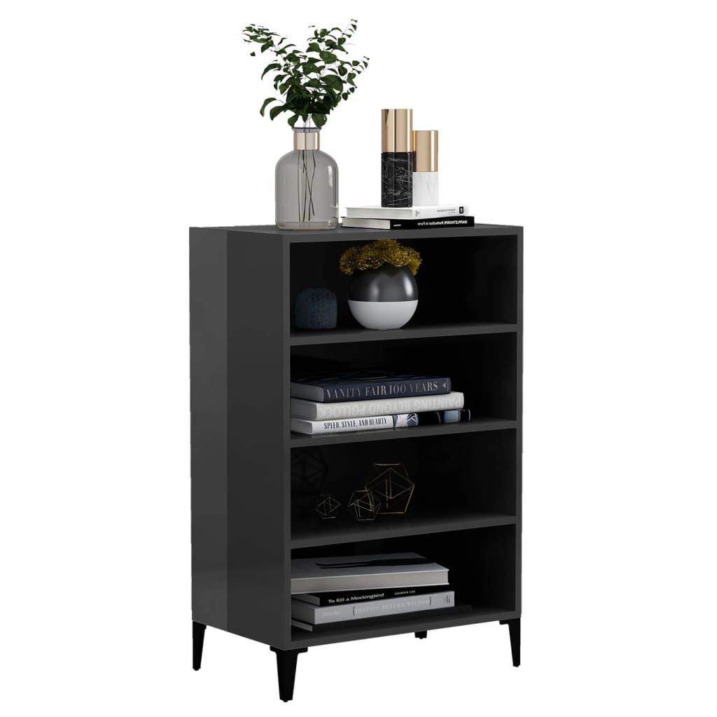 Dressoir 57x35x90 cm bewerkt hout hoogglans grijs is nu te koop bij PeponiXL, paradijselijk wonen!