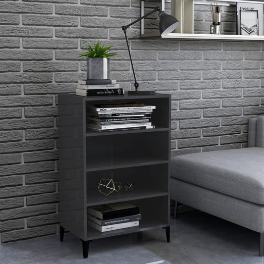Dressoir 57x35x90 cm bewerkt hout hoogglans grijs is nu te koop bij PeponiXL, paradijselijk wonen!