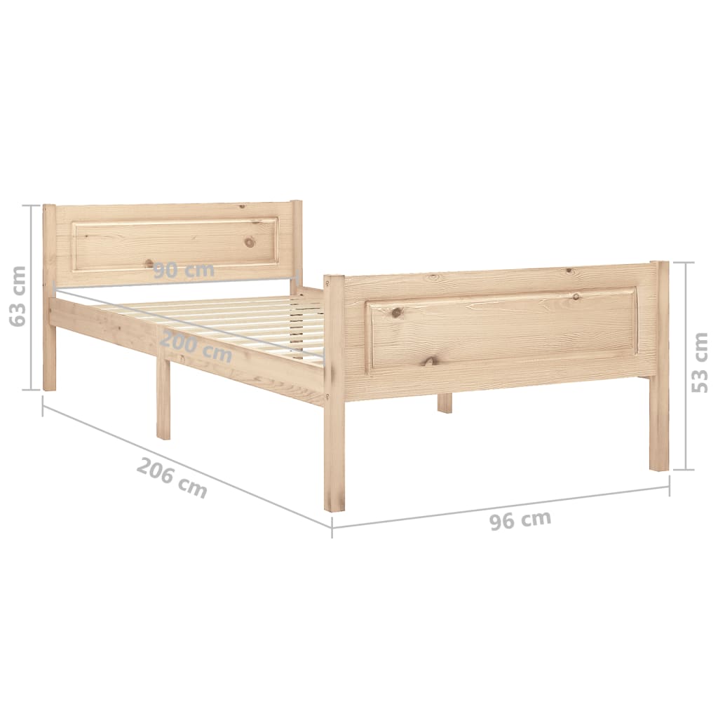 Bedframe massief grenenhout 90x200 cm is nu te koop bij PeponiXL, paradijselijk wonen!