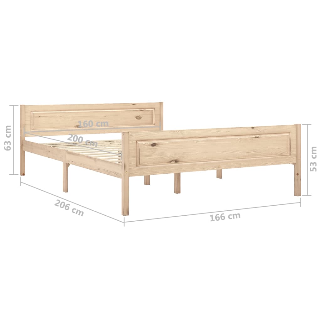 Bedframe massief grenenhout 160x200 cm is nu te koop bij PeponiXL, paradijselijk wonen!