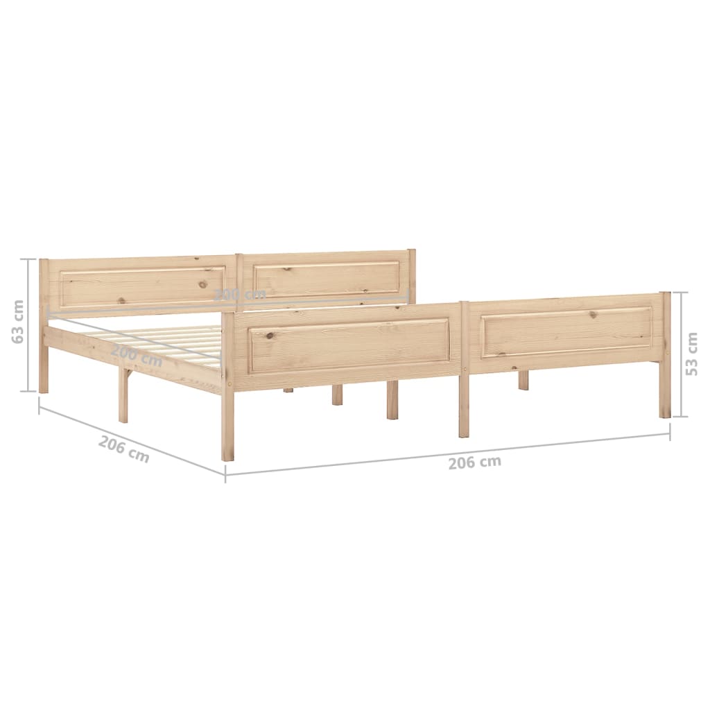 Bedframe massief grenenhout 200x200 cm is nu te koop bij PeponiXL, paradijselijk wonen!