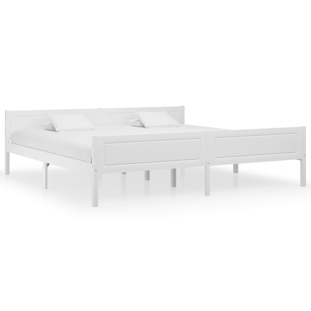 Bedframe massief grenenhout wit 200x200 cm is nu te koop bij PeponiXL, paradijselijk wonen!