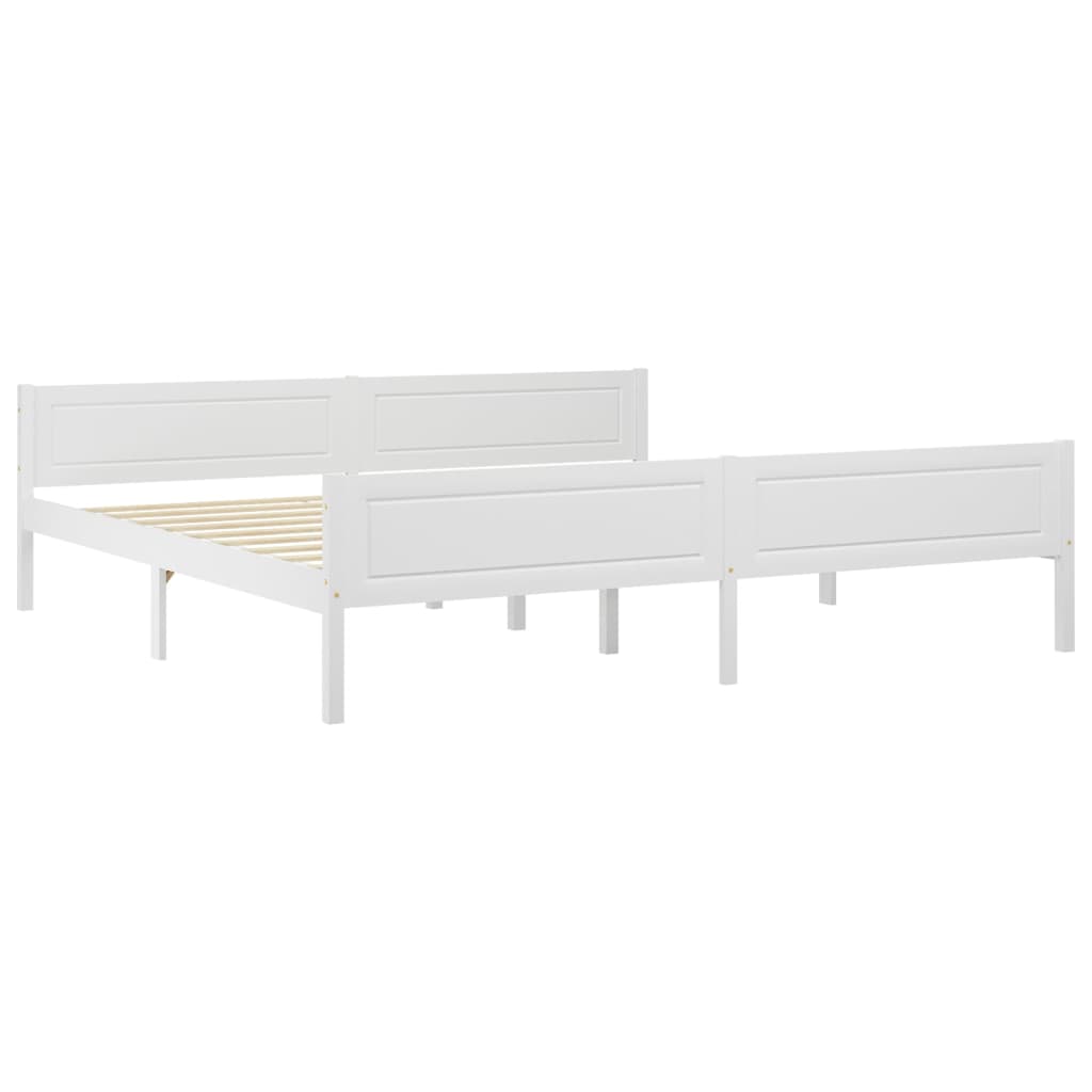 Bedframe massief grenenhout wit 200x200 cm is nu te koop bij PeponiXL, paradijselijk wonen!