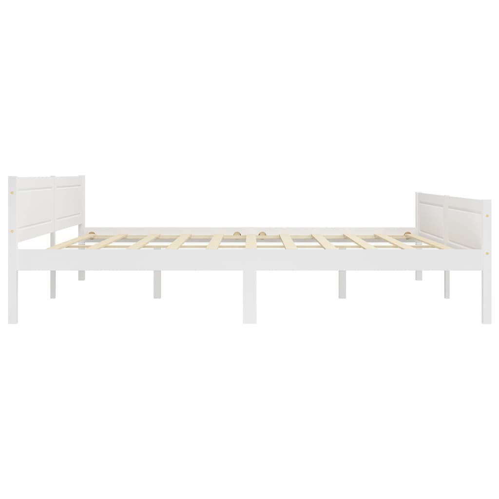 Bedframe massief grenenhout wit 200x200 cm is nu te koop bij PeponiXL, paradijselijk wonen!
