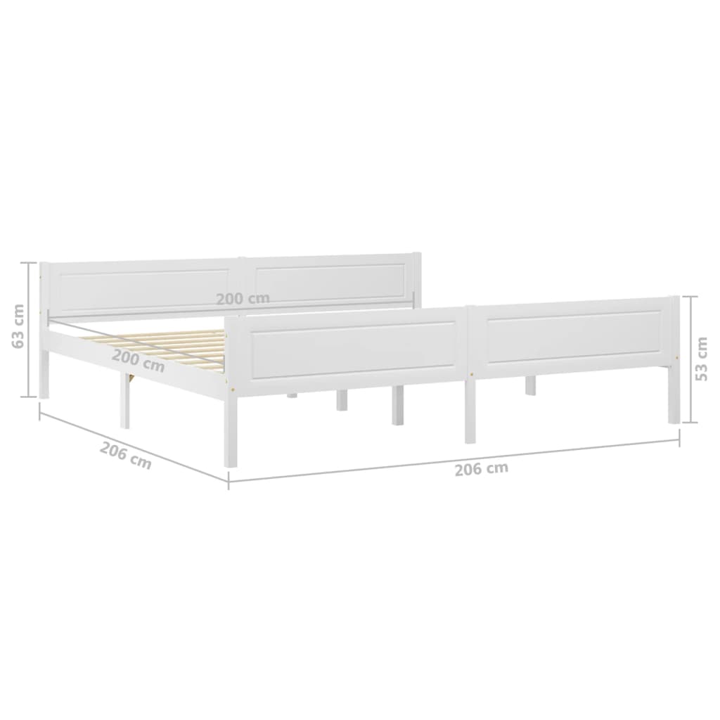 Bedframe massief grenenhout wit 200x200 cm is nu te koop bij PeponiXL, paradijselijk wonen!