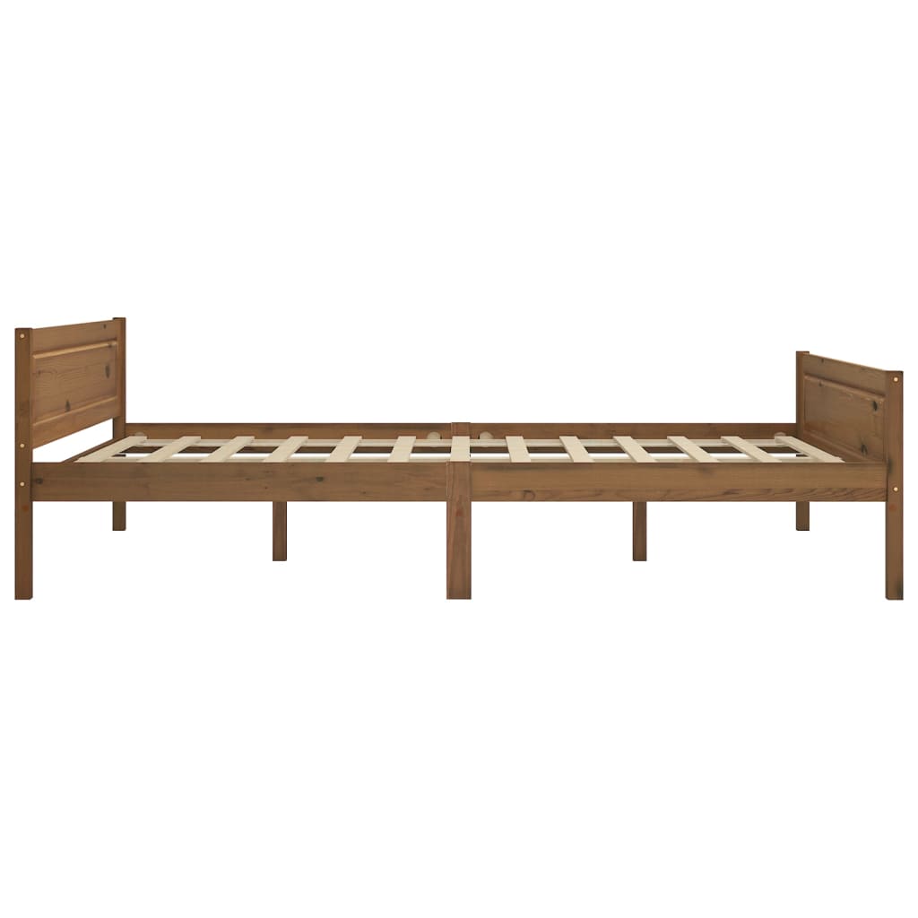 Bedframe massief grenenhout honingbruin 120x200 cm is nu te koop bij PeponiXL, paradijselijk wonen!