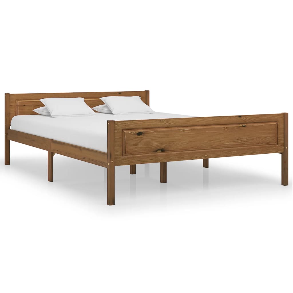 Bedframe massief grenenhout honingbruin 140x200 cm is nu te koop bij PeponiXL, paradijselijk wonen!