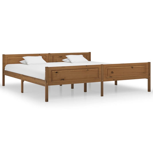 Bedframe massief grenenhout honingbruin 200x200 cm is nu te koop bij PeponiXL, paradijselijk wonen!