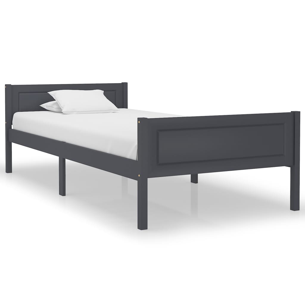 Bedframe massief grenenhout grijs 100x200 cm is nu te koop bij PeponiXL, paradijselijk wonen!