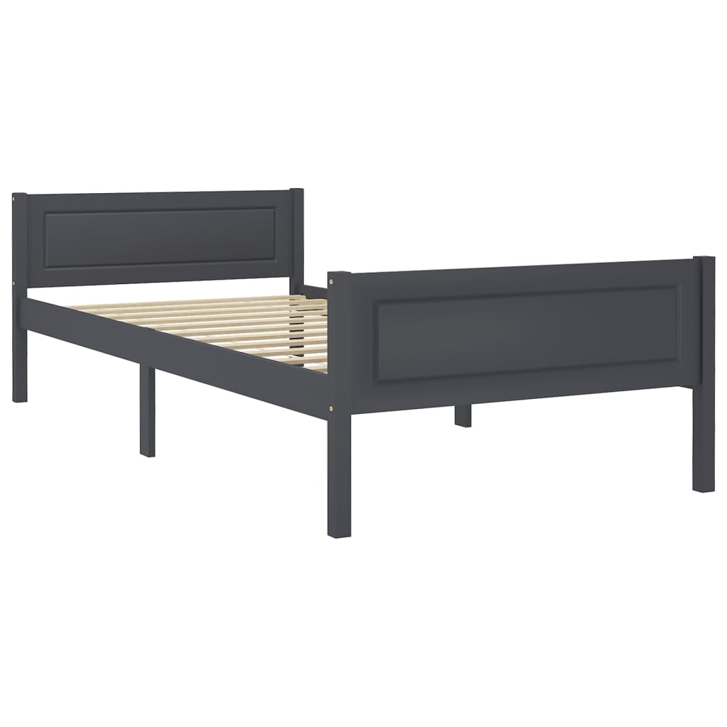 Bedframe massief grenenhout grijs 100x200 cm is nu te koop bij PeponiXL, paradijselijk wonen!