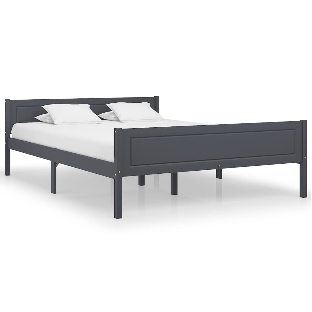 Bedframe massief grenenhout grijs 120x200 cm is nu te koop bij PeponiXL, paradijselijk wonen!