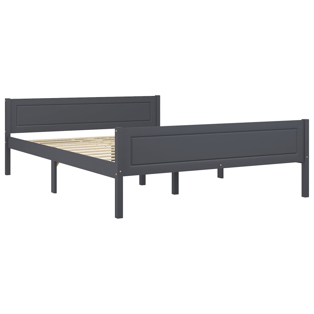 Bedframe massief grenenhout grijs 140x200 cm is nu te koop bij PeponiXL, paradijselijk wonen!