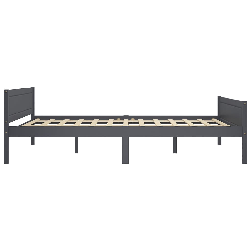 Bedframe massief grenenhout grijs 140x200 cm is nu te koop bij PeponiXL, paradijselijk wonen!