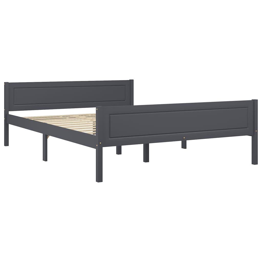 Bedframe massief grenenhout grijs 160x200 cm is nu te koop bij PeponiXL, paradijselijk wonen!