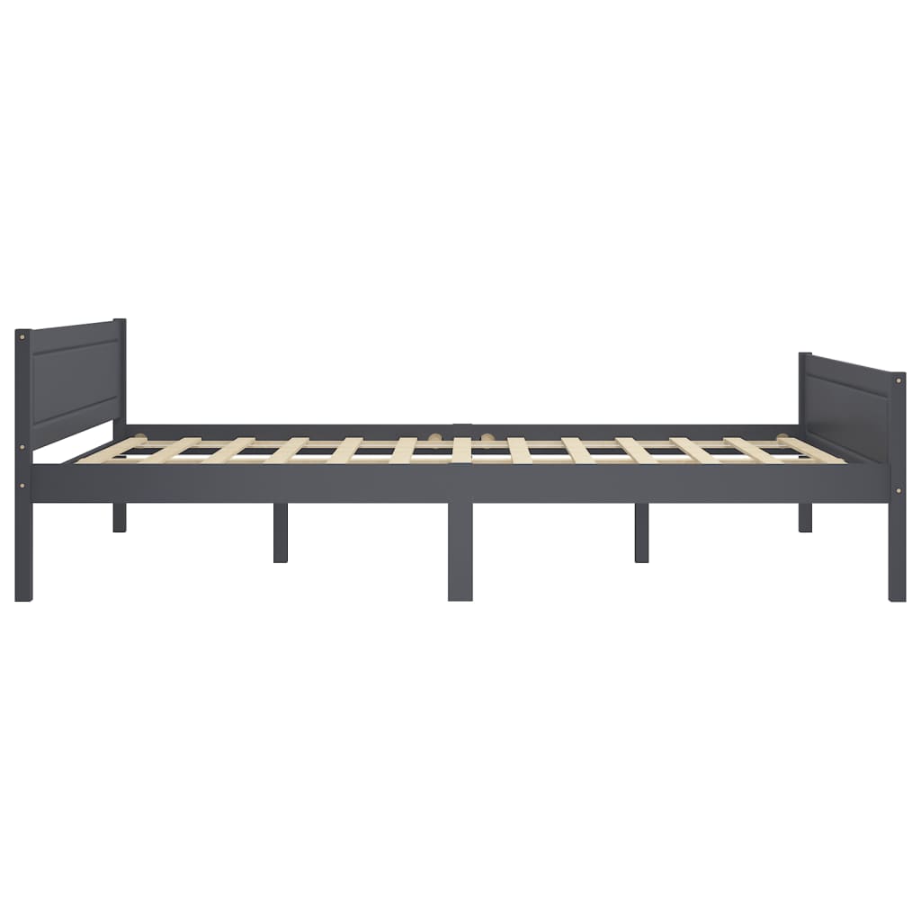 Bedframe massief grenenhout grijs 160x200 cm is nu te koop bij PeponiXL, paradijselijk wonen!