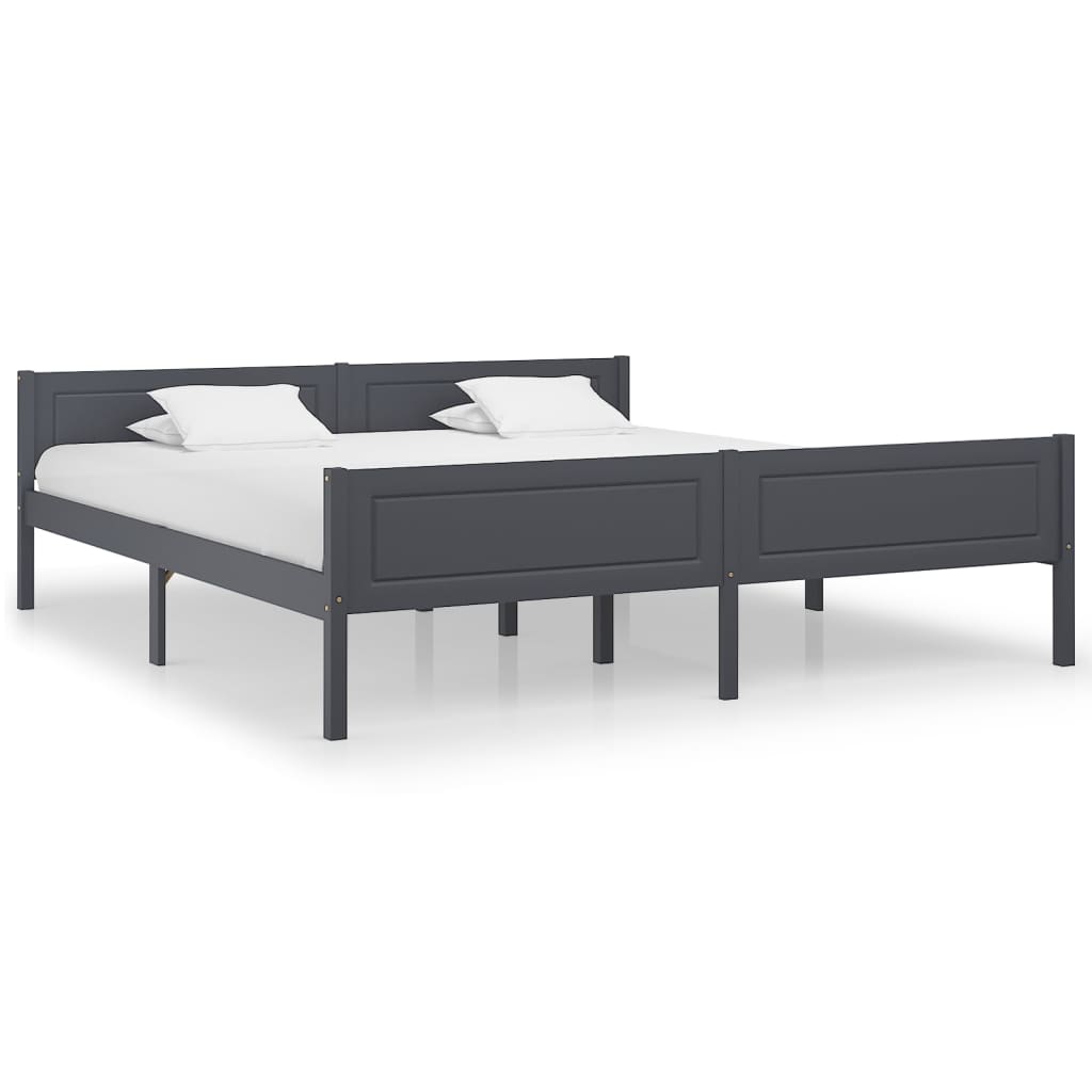 Bedframe massief grenenhout grijs 180x200 cm is nu te koop bij PeponiXL, paradijselijk wonen!