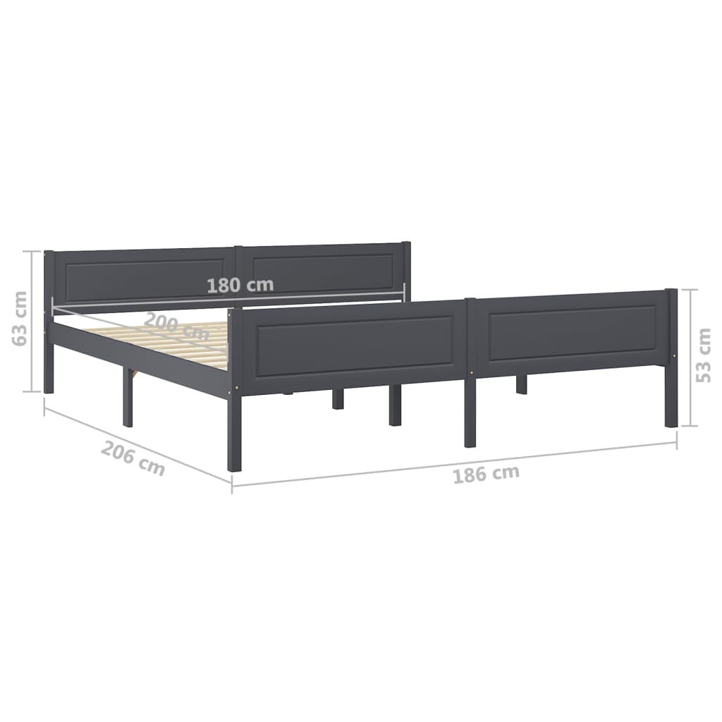 Bedframe massief grenenhout grijs 180x200 cm is nu te koop bij PeponiXL, paradijselijk wonen!