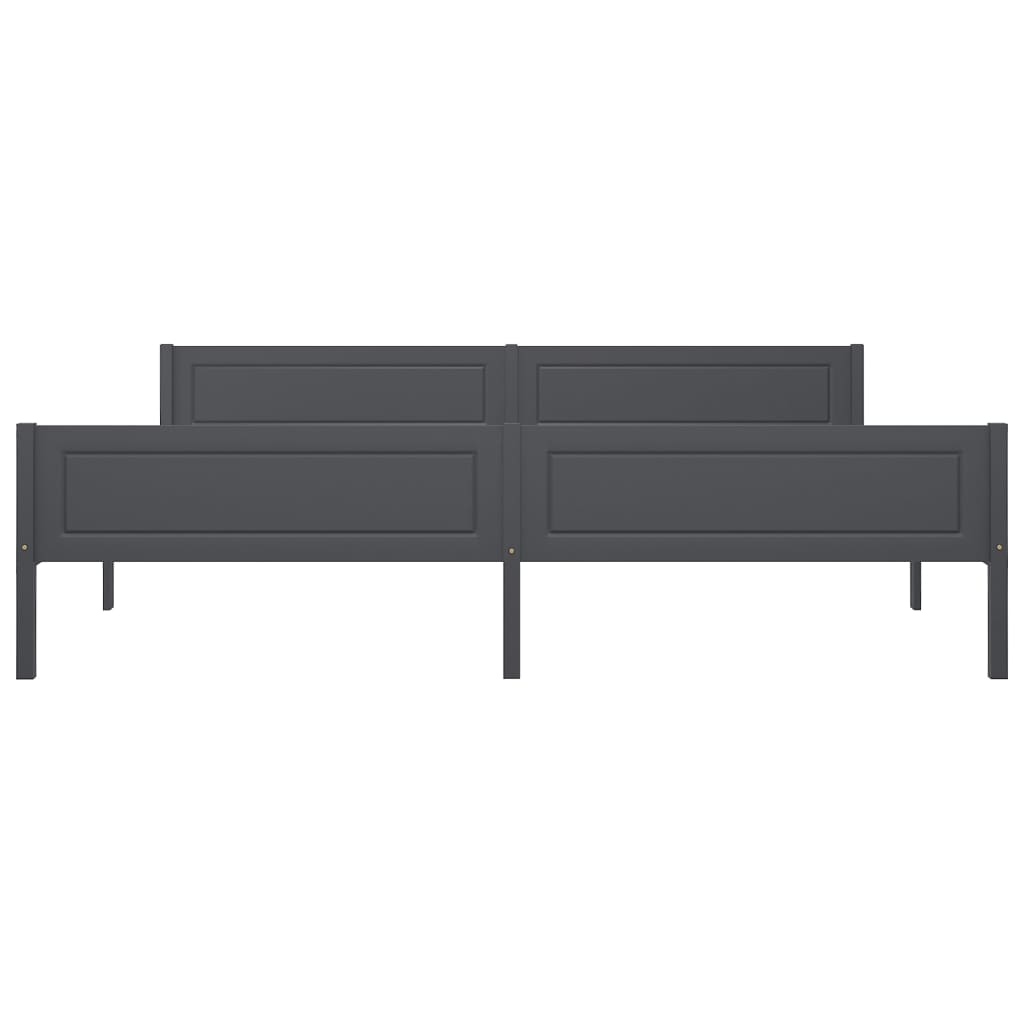 Bedframe massief grenenhout grijs 200x200 cm is nu te koop bij PeponiXL, paradijselijk wonen!