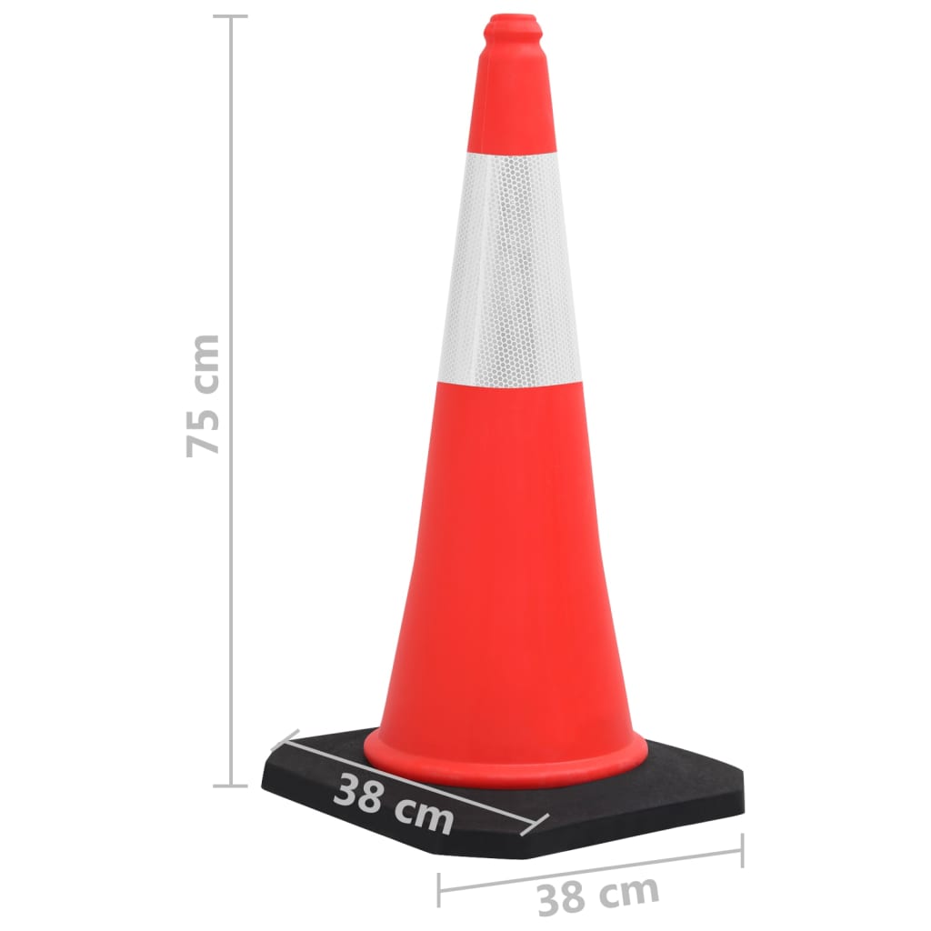 Verkeerskegels met zware basis 4 st reflecterend 75 cm is nu te koop bij PeponiXL, paradijselijk wonen!