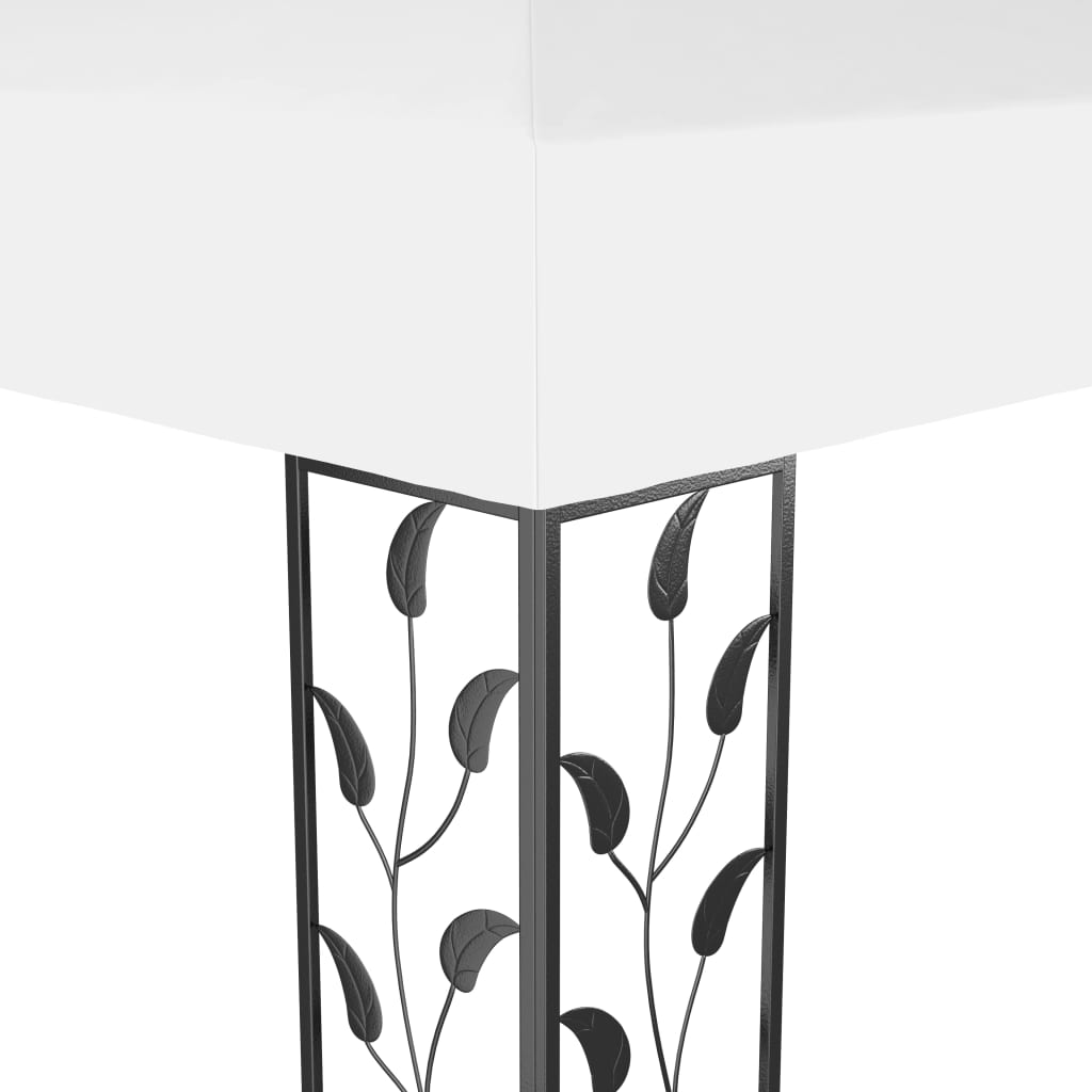 Prieel met dubbel dak en LED-lichtslinger 3x4 m wit is nu te koop bij PeponiXL, paradijselijk wonen!