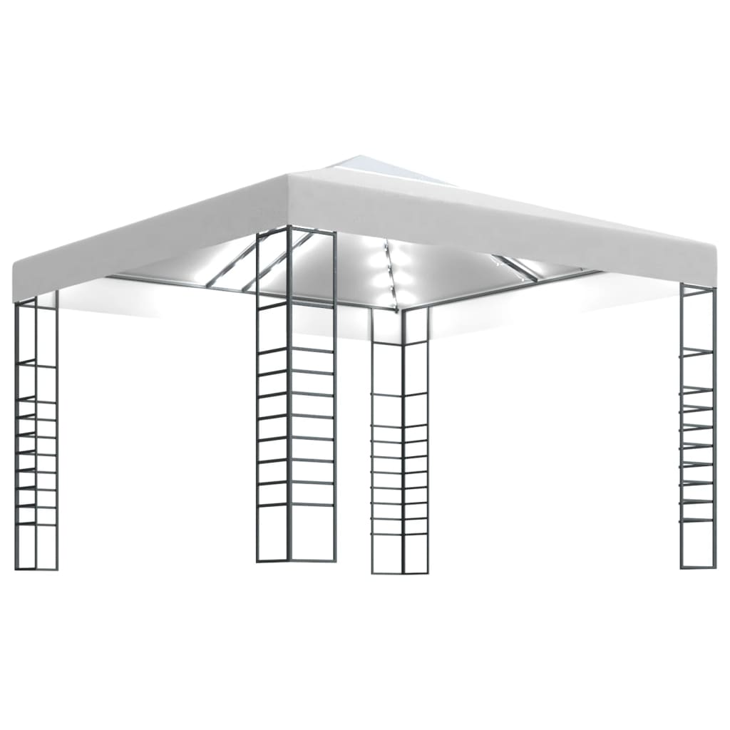Tuinpaviljoen met LED-lichtslinger 3x3 m wit is nu te koop bij PeponiXL, paradijselijk wonen!