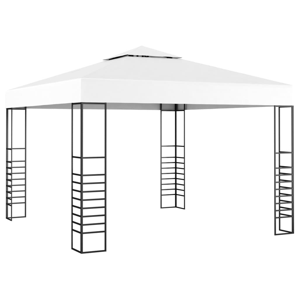 Tuinpaviljoen met LED-lichtslinger 3x3 m wit is nu te koop bij PeponiXL, paradijselijk wonen!