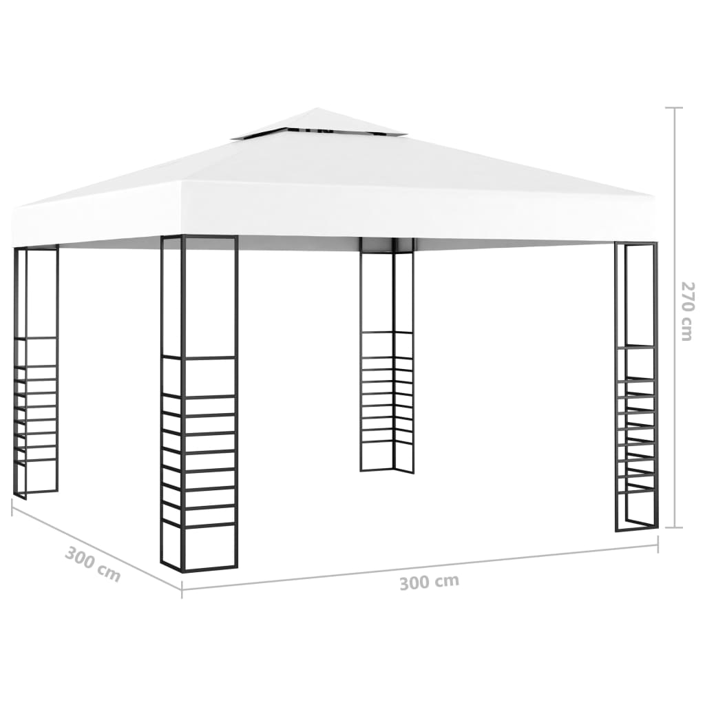 Tuinpaviljoen met LED-lichtslinger 3x3 m wit is nu te koop bij PeponiXL, paradijselijk wonen!