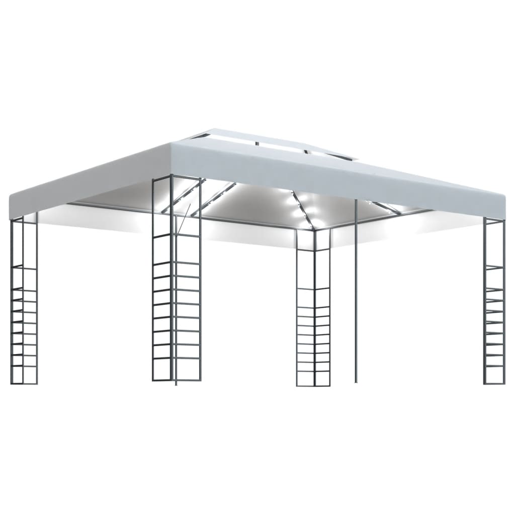 Prieel met LED-lichtslinger 4x3x2,7 m wit is nu te koop bij PeponiXL, paradijselijk wonen!