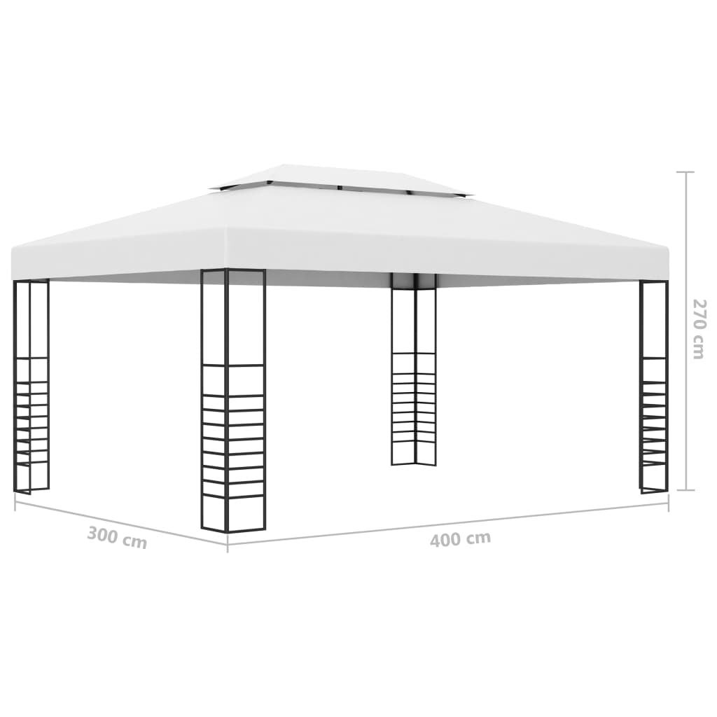 Prieel met LED-lichtslinger 4x3x2,7 m wit is nu te koop bij PeponiXL, paradijselijk wonen!