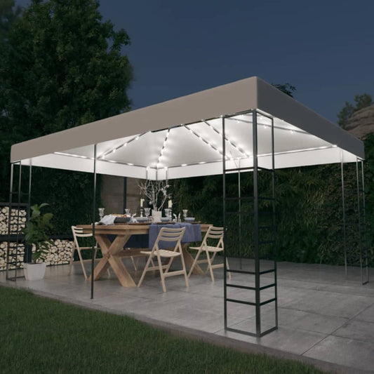 Prieel met LED-lichtslinger 4x3x2,7 m wit is nu te koop bij PeponiXL, paradijselijk wonen!