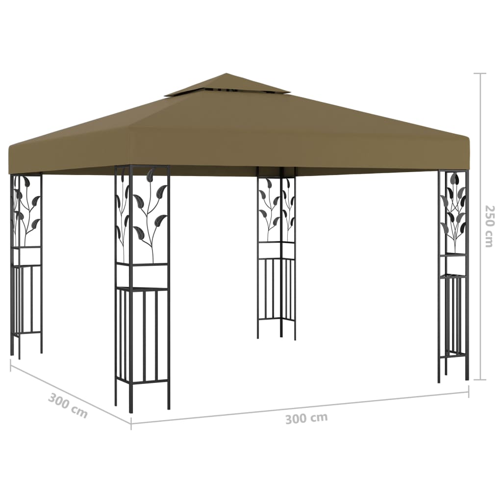 Prieel met LED-lichtslinger 3x3 m taupe is nu te koop bij PeponiXL, paradijselijk wonen!