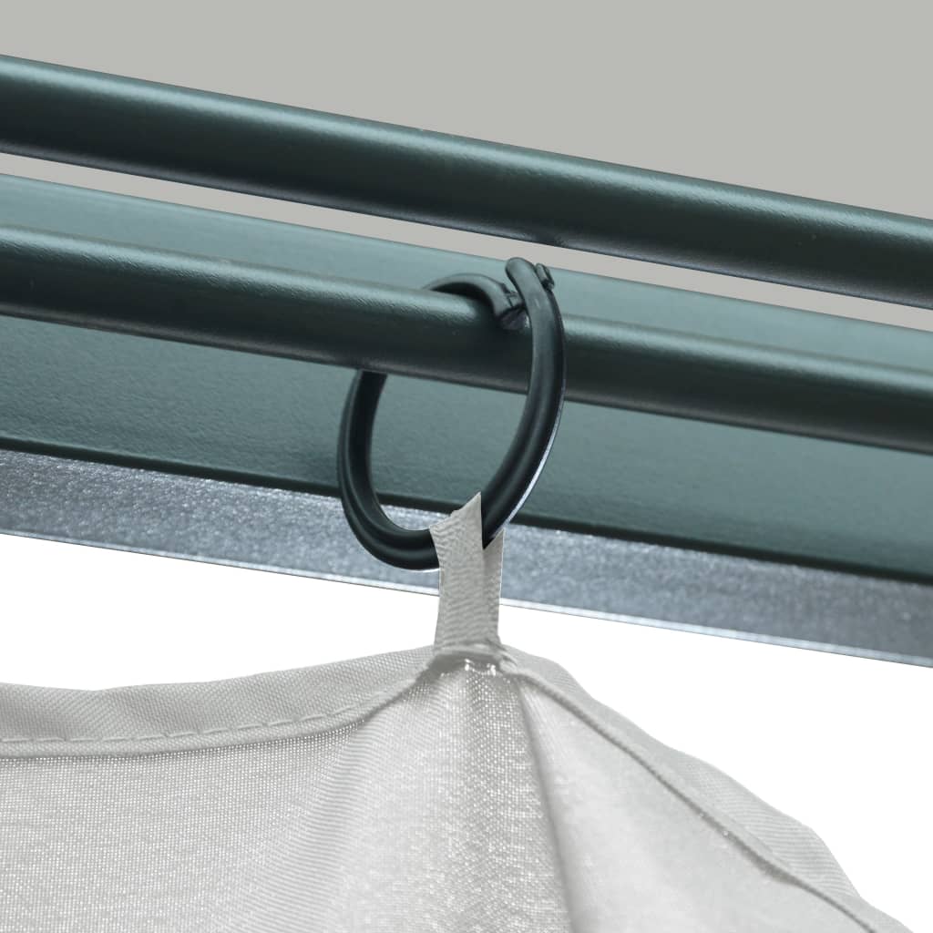 Prieel met gordijn en LED-lichtslinger 3x3 m aluminium crème is nu te koop bij PeponiXL, paradijselijk wonen!