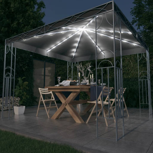 Prieel met LED-lichtslinger 300x300 cm antracietkleurig is nu te koop bij PeponiXL, paradijselijk wonen!