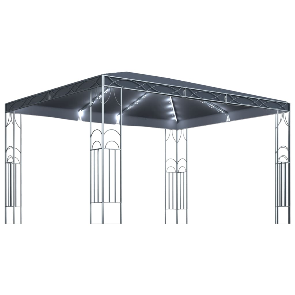 Prieel met LED-lichtslinger 400x300 cm antracietkleurig is nu te koop bij PeponiXL, paradijselijk wonen!