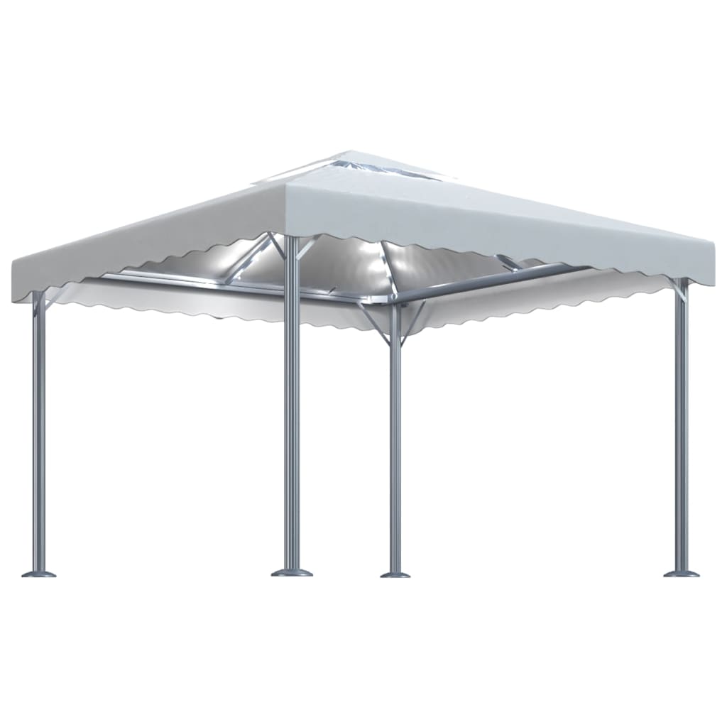 Prieel met LED-lichtslinger 300x300 cm aluminium crèmekleurig is nu te koop bij PeponiXL, paradijselijk wonen!