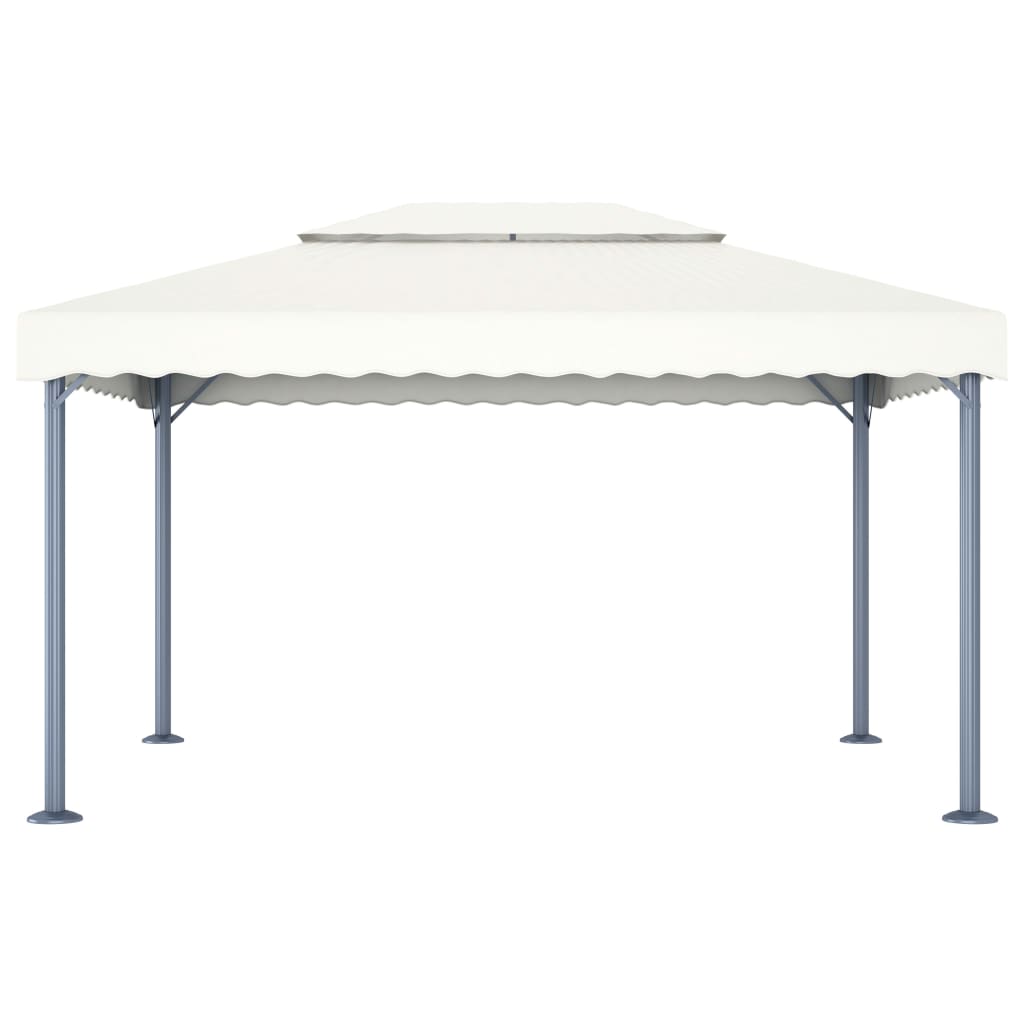 Prieel met LED-lichtslinger 400x300 cm aluminium crèmekleurig is nu te koop bij PeponiXL, paradijselijk wonen!