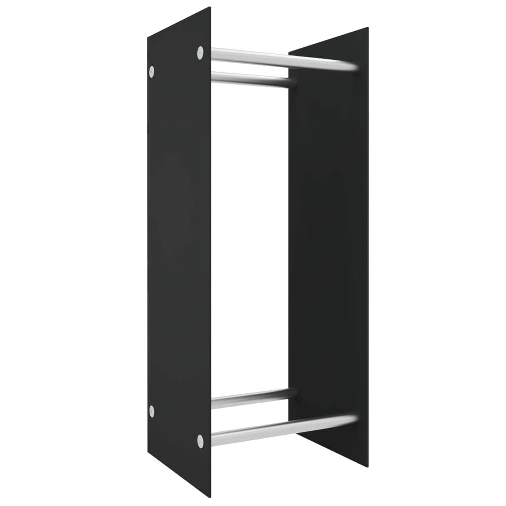Haardhoutrek 40x35x100 cm gehard glas zwart is nu te koop bij PeponiXL, paradijselijk wonen!
