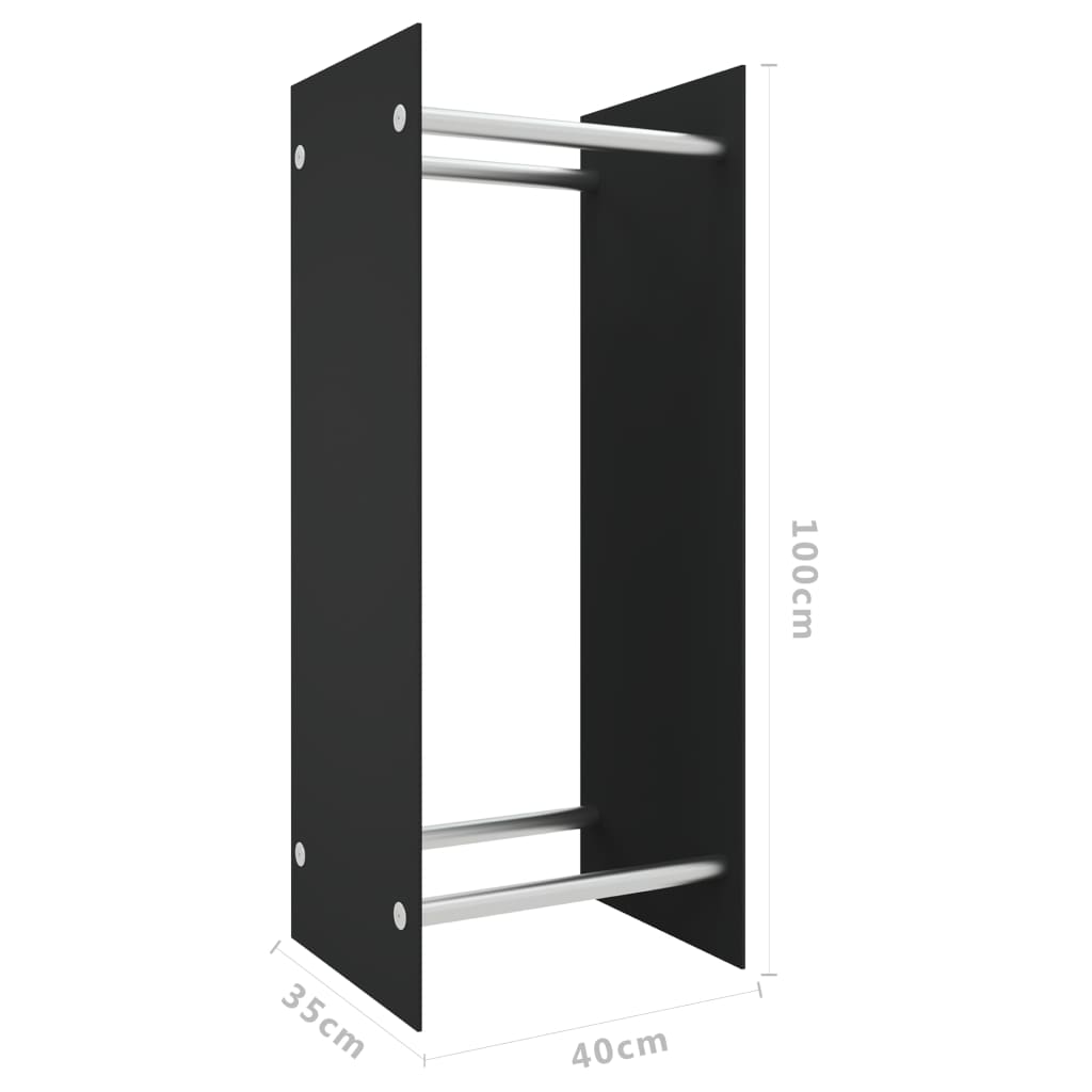 Haardhoutrek 40x35x100 cm gehard glas zwart is nu te koop bij PeponiXL, paradijselijk wonen!