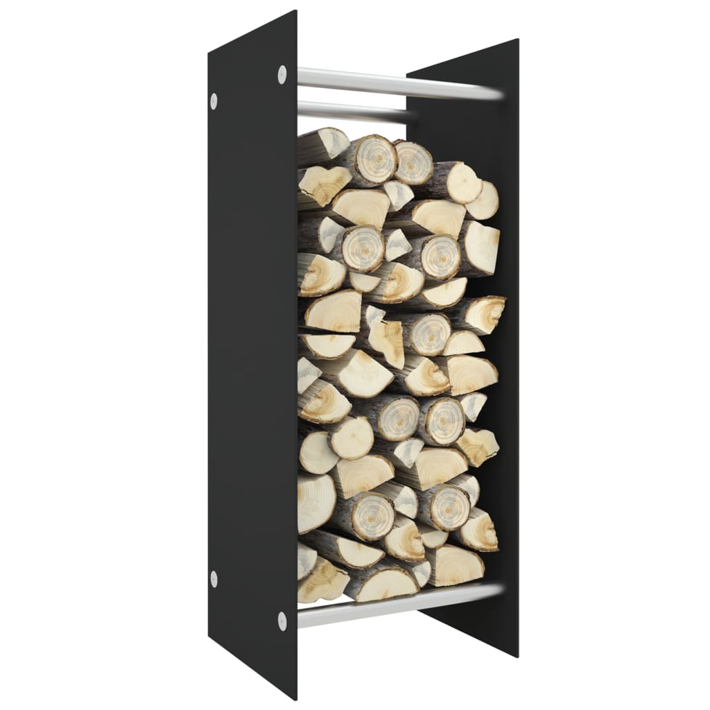 Haardhoutrek 40x35x100 cm gehard glas zwart is nu te koop bij PeponiXL, paradijselijk wonen!