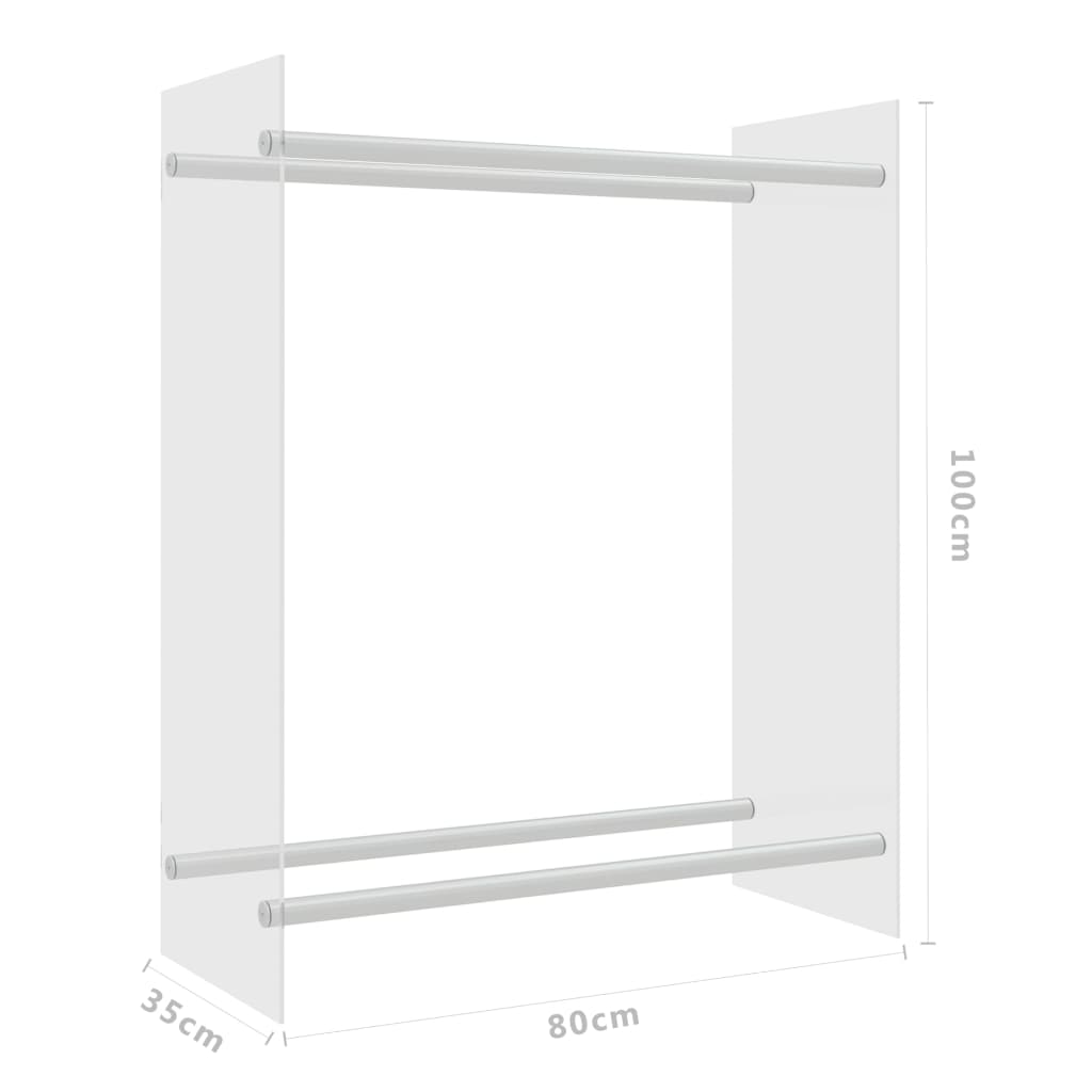 Haardhoutrek 80x35x100 cm gehard glas transparant is nu te koop bij PeponiXL, paradijselijk wonen!