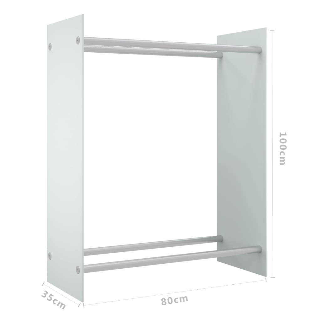 Haardhoutrek 80x35x100 cm gehard glas wit is nu te koop bij PeponiXL, paradijselijk wonen!