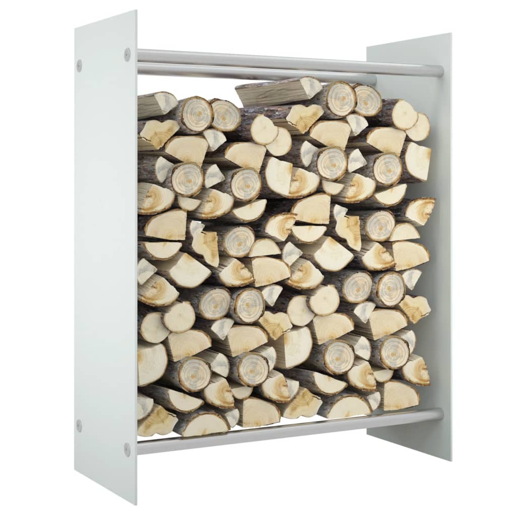 Haardhoutrek 80x35x100 cm gehard glas wit is nu te koop bij PeponiXL, paradijselijk wonen!