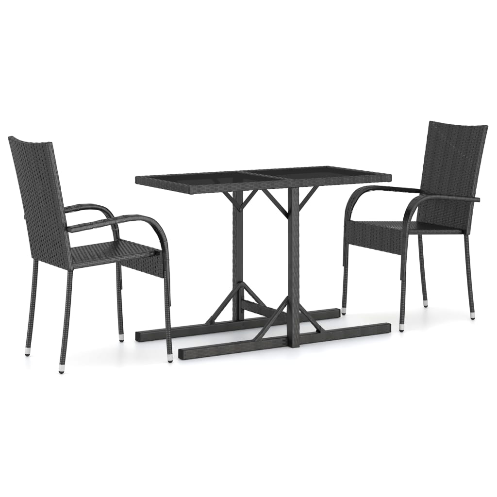 3-delige Tuinset zwart is nu te koop bij PeponiXL, paradijselijk wonen!