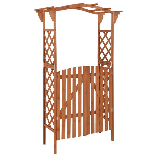 Pergola met poort 116x40x204 cm massief vurenhout is nu te koop bij PeponiXL, paradijselijk wonen!